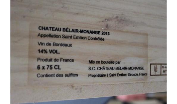 kist inh 6 flessen à 75cl wijn, Chateau Bélair-Montagne, Saint-Emilion, Premier Grand Cru Classé, 2013